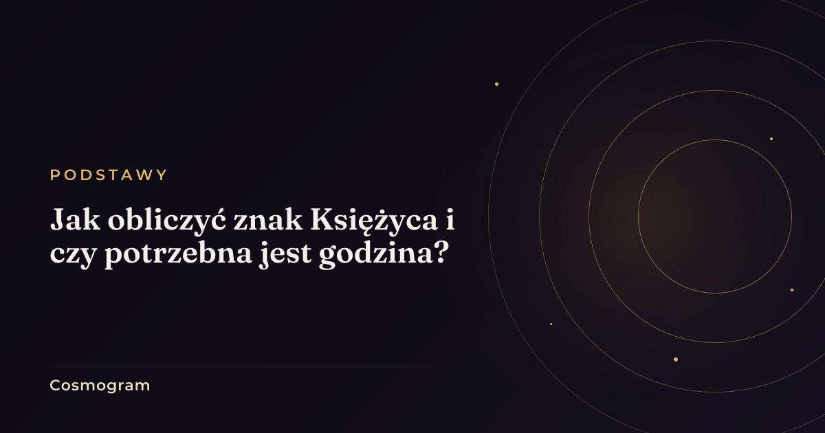 Księżyc na tle pasa zodiaku jako symbol obliczania znaku Księżyca z daty urodzenia.